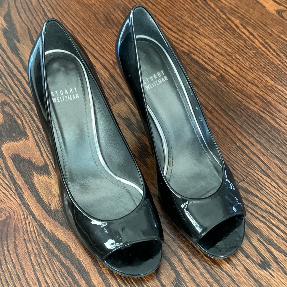 Stuart Weitzman black patent leather heels